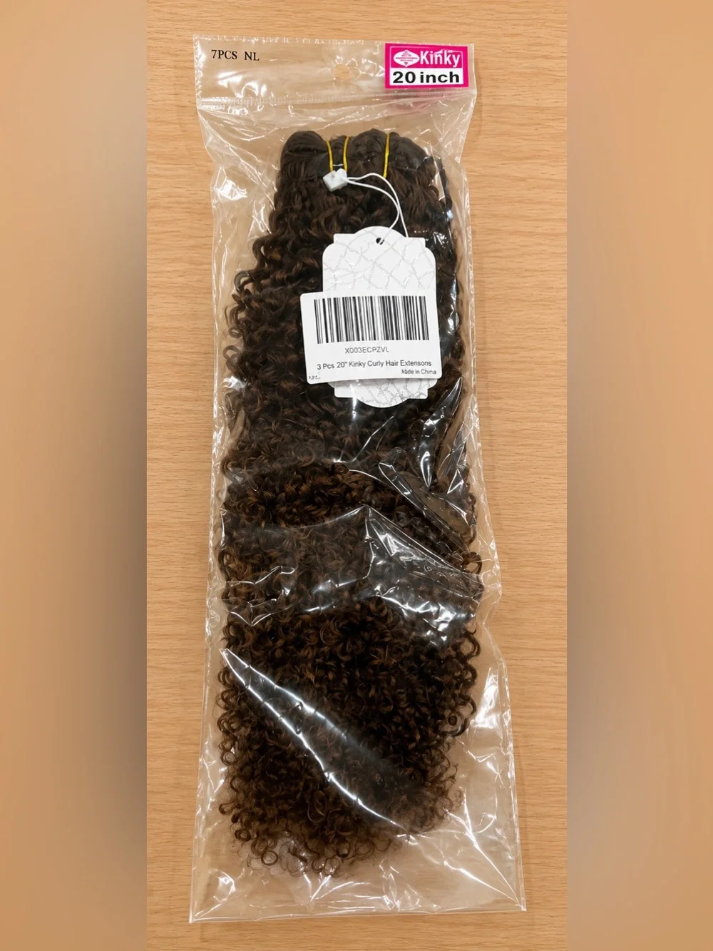 NWT - 20” Kinky Curly Clip-In Human Hair Extensions P4/27 | 7 Piece Set